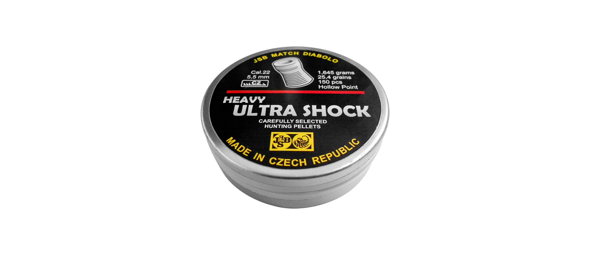 JSB Ultra Shock .22 Caliber Pellets – 150 Count Cylindrical Hollow Point 5.5mm